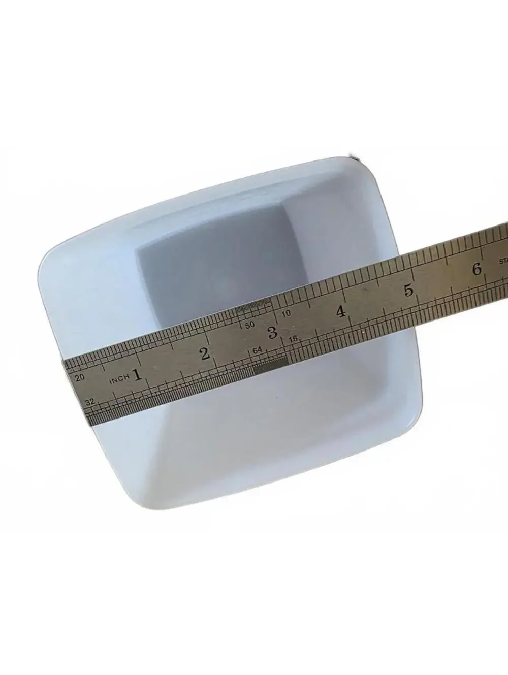Vintage Tupperware Square Round Container Blue Lid Frosted